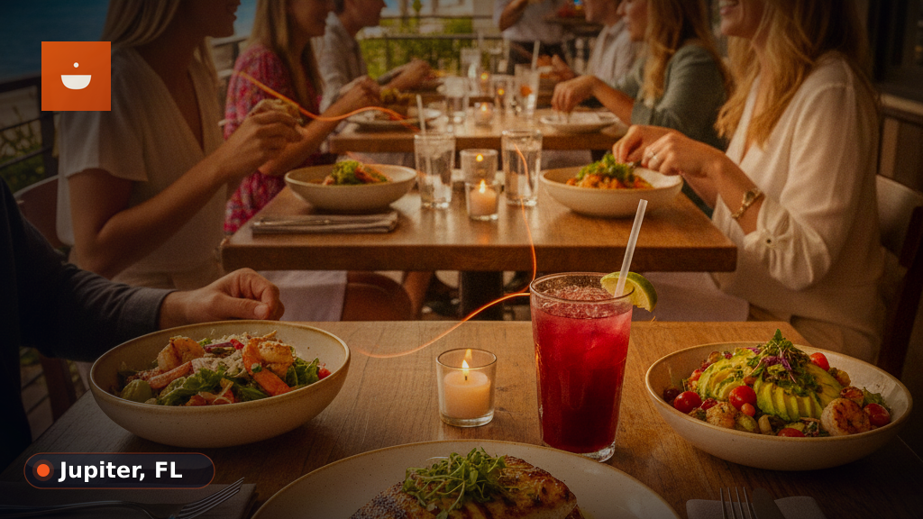 A casual restaurant table set with two different plated lunch dishes and glasses of water, ready for a quick meal.