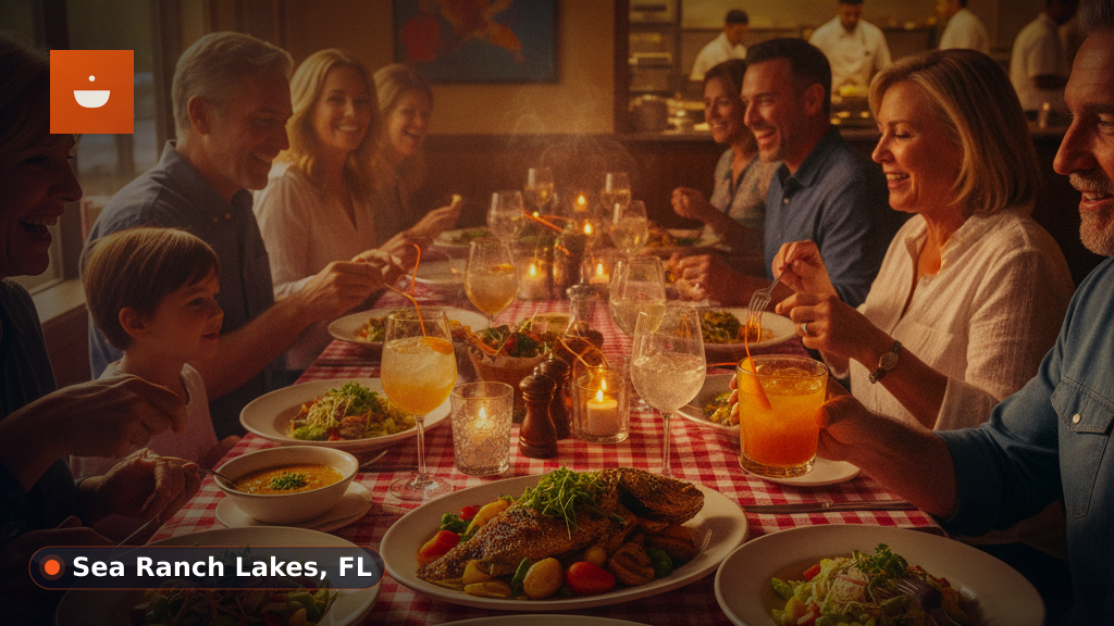 A casual table setting at a local restaurant with diverse plates and drinks, ready for diners
