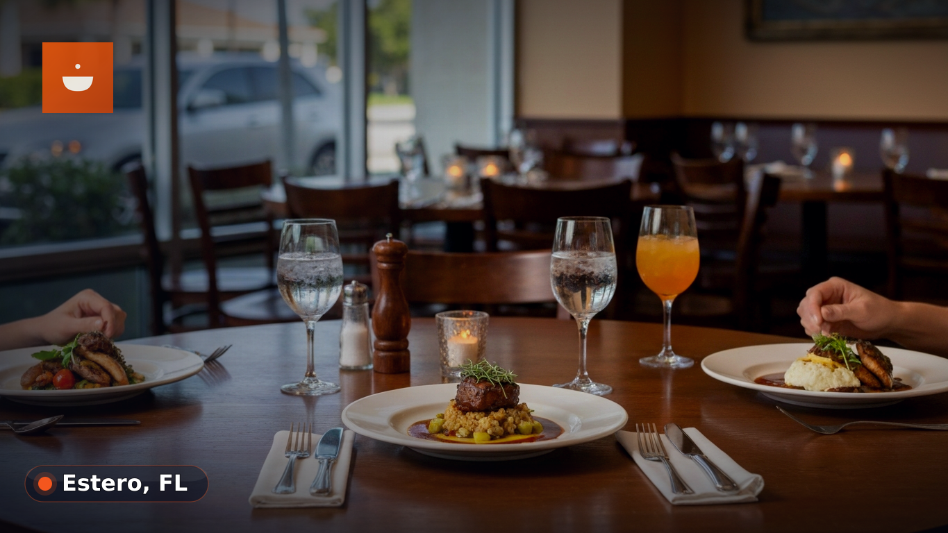 A close-up view of a casual, inviting restaurant table with various dishes and drinks, ready for diners.