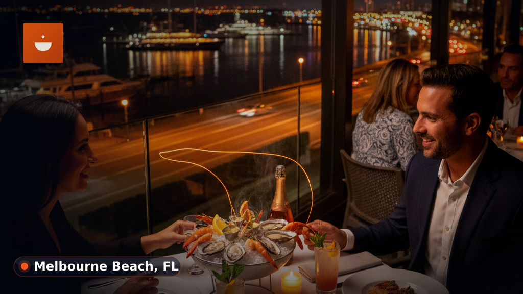 A couple enjoying a romantic dinner at a cozy restaurant, clinking wine glasses.