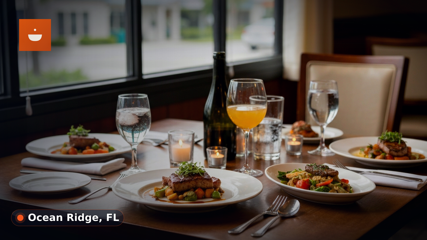 A casual dining table with a variety of freshly prepared dishes at a local restaurant